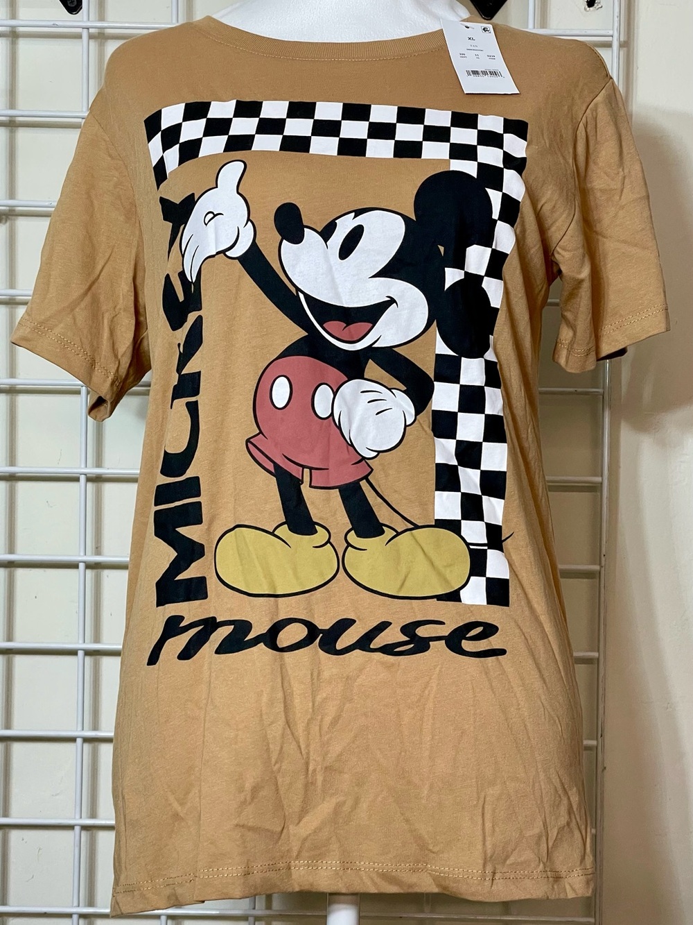 Disney Mickey and Friends Tan Tee with White Print